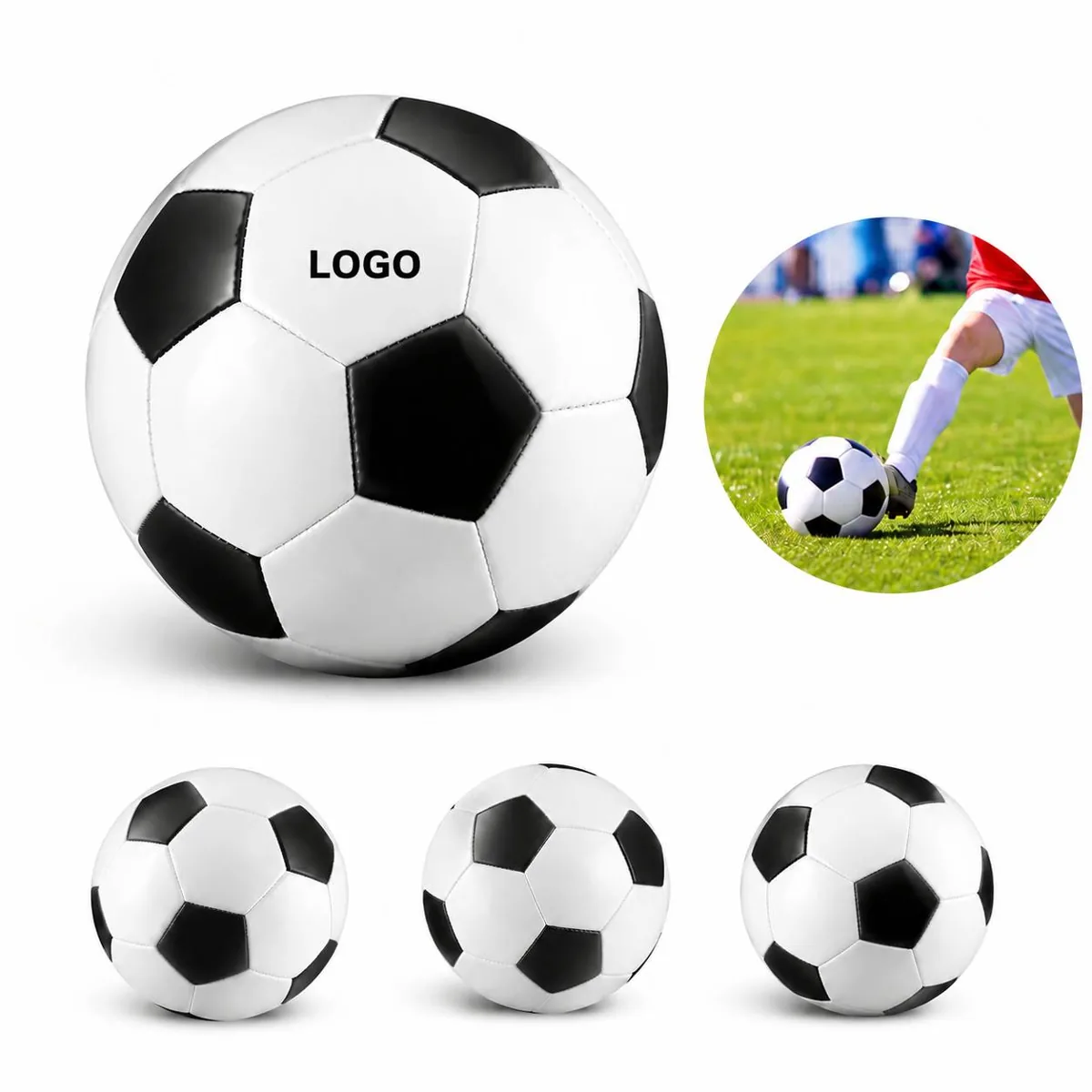 Classic Soccer Ball with Machine-Stitched Durable Surface