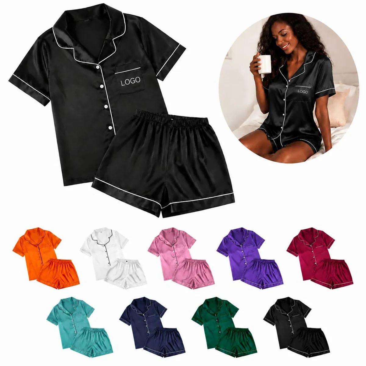 Women's XXXL Nursing Modal Pajama Set with Button-Down Top