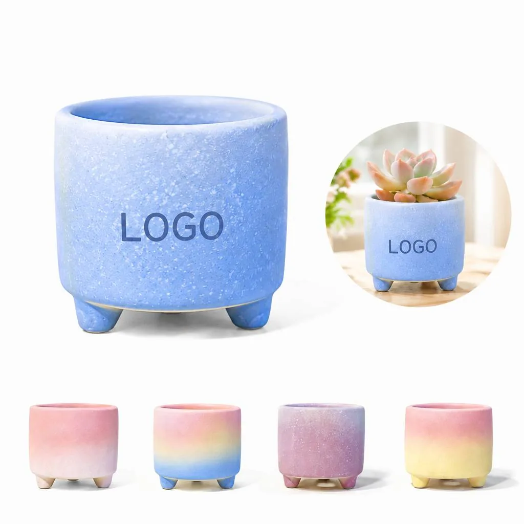 Pastel Gradient Succulent Pot with Drainage Hole for Indoor
