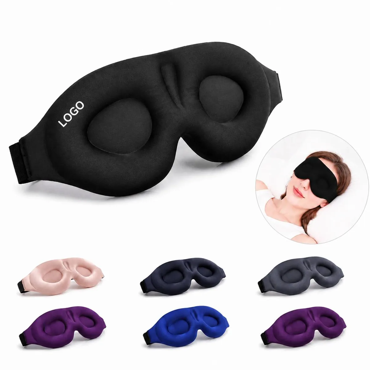 3D Contoured Sleep Mask, Breathable Eye Mask for Light