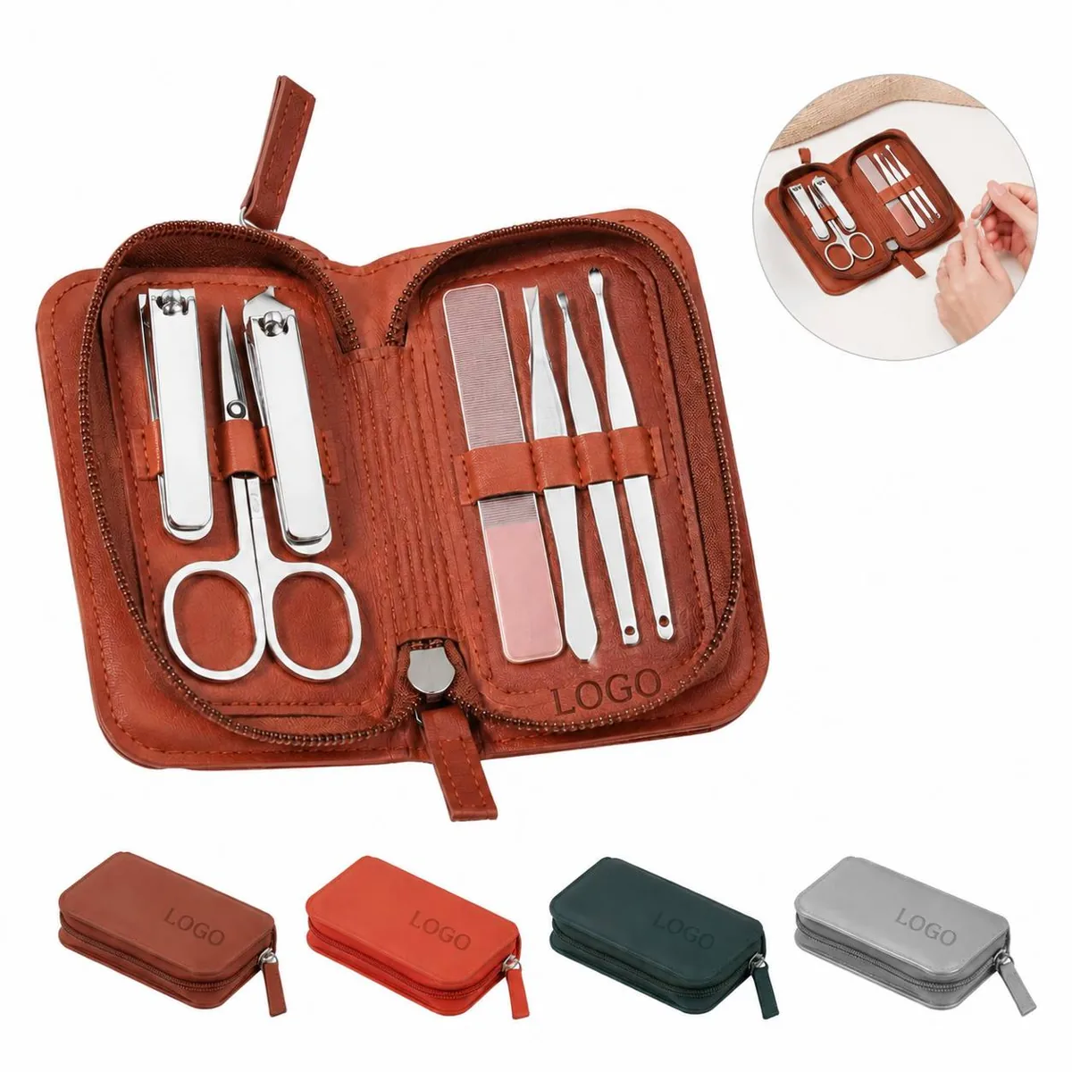 7-Piece Stainless Steel Nail Grooming Set with Cuticle