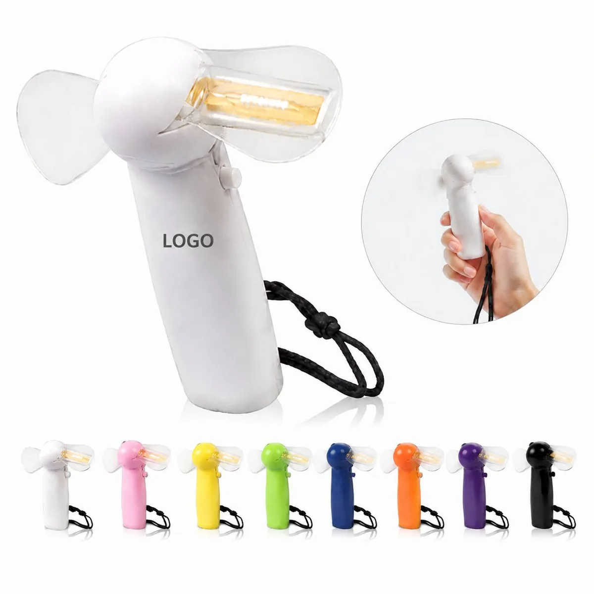 LED Light-up Hand Fan with Multiple Modes for Portable