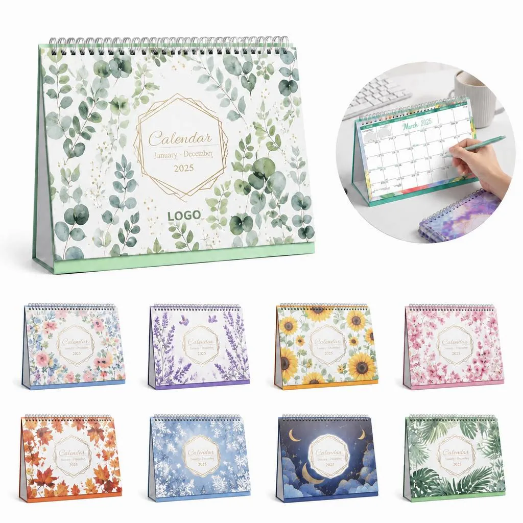 2025 Illustrated Desk Calendar with Hand-Drawn Art