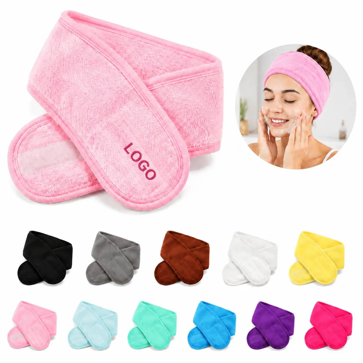 Adjustable Spa Headband for Skincare, Soft Absorbent Hair