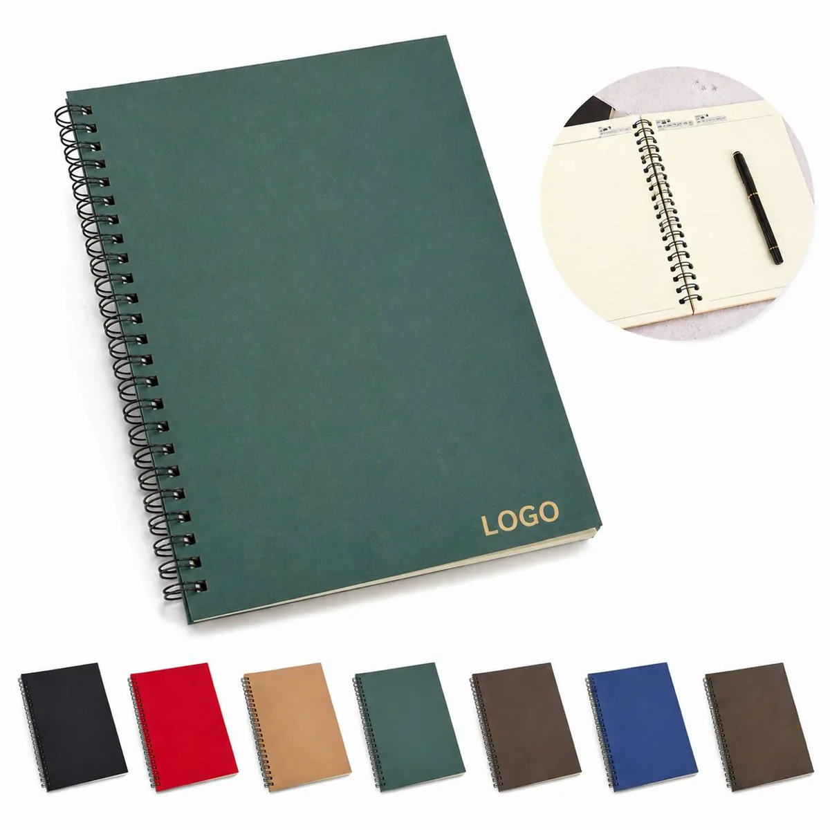 A5 Kraft Spiral Notebook, Solid Color, Durable Paper for Everyday Use