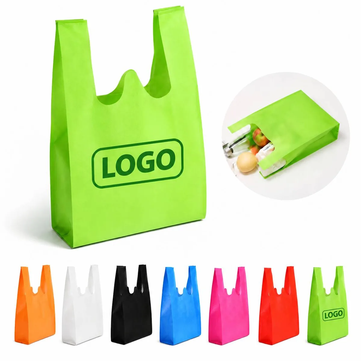 Customizable Nonwoven Vest Tote Bag with Shoulder Straps