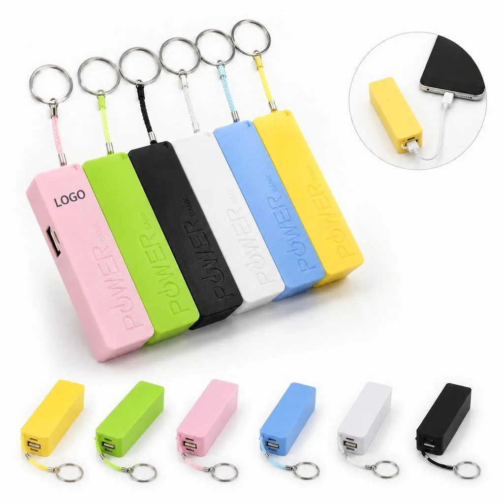 Compact 1200mAh Keychain Power Bank with USB Output