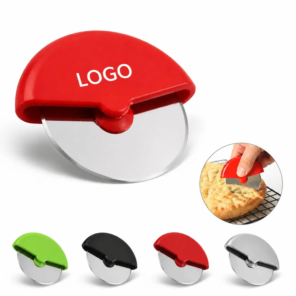 Stainless Steel Pizza Cutter with Ergonomic Handle,