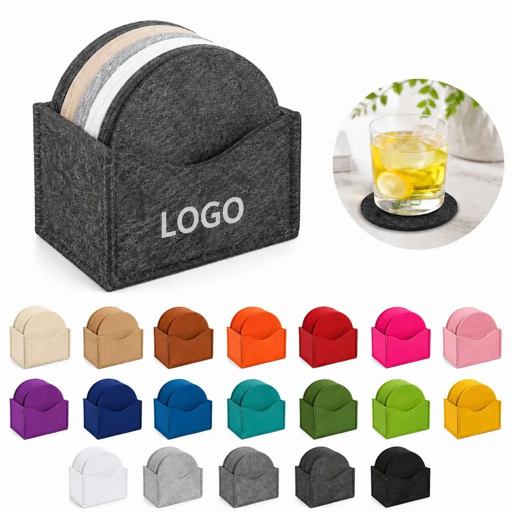 Non-Slip Felt Drink Coasters for Tabletop Protection