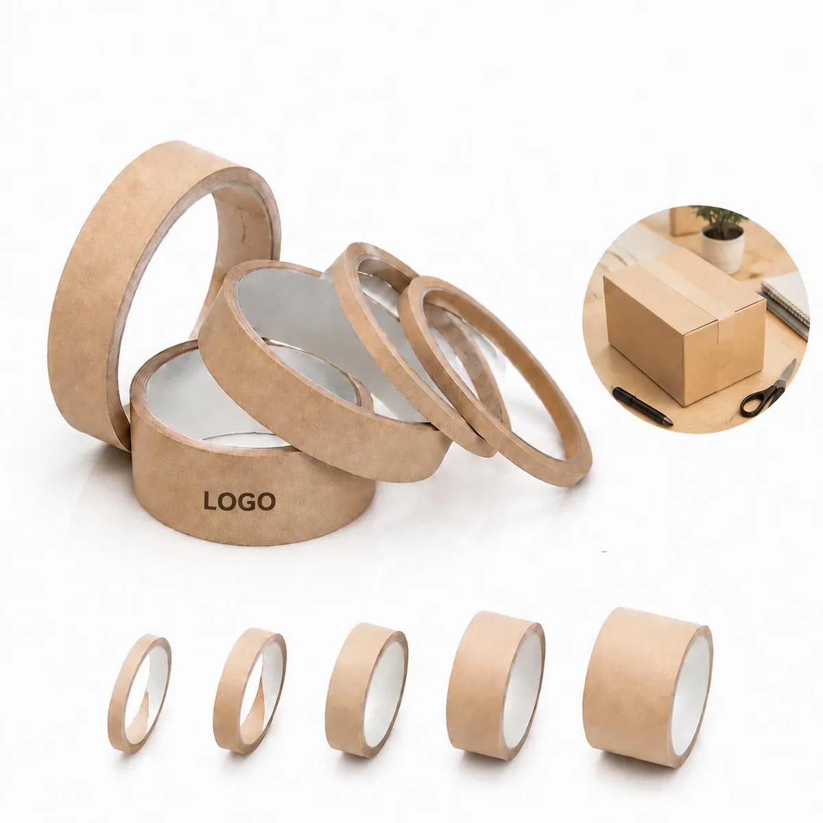 2 Inch Waterproof Kraft Paper Packing Tape for Eco-Friendly
