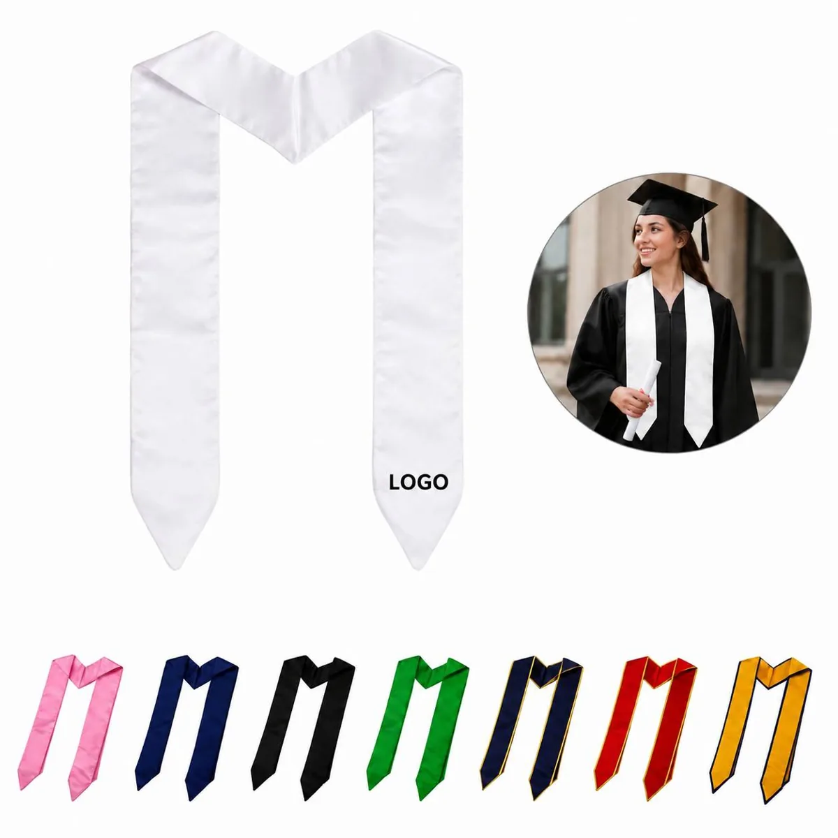 Customizable Graduation Honor Stole with Personalized Text