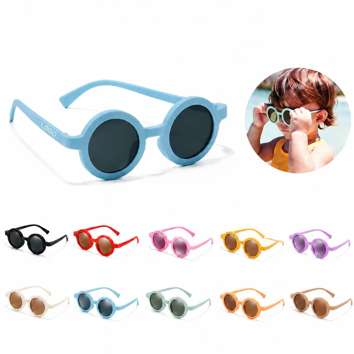 Retro Baby Sunglasses for Toddlers, UV400 Protection