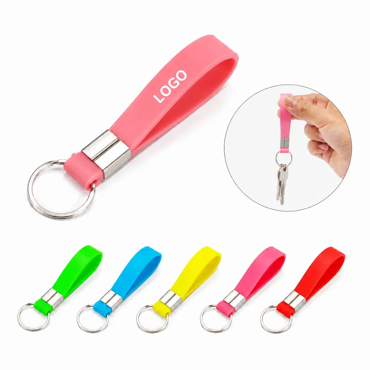 Flexible Silicone Keyrings with Sturdy Loop for Secure Key