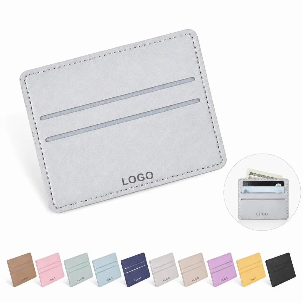 Slim PU Leather Card Holder with Multiple Slots