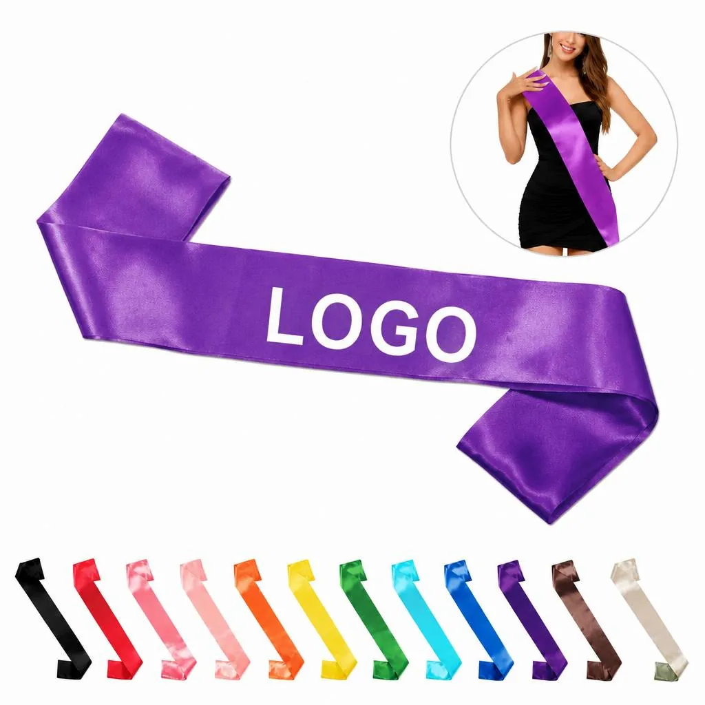 Custom Plain Satin Sashes for Weddings Events with Added Functionality
