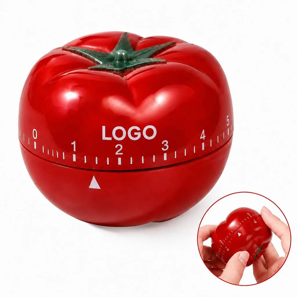 Tomato-Shaped Mechanical Kitchen Timer, 60-Minute