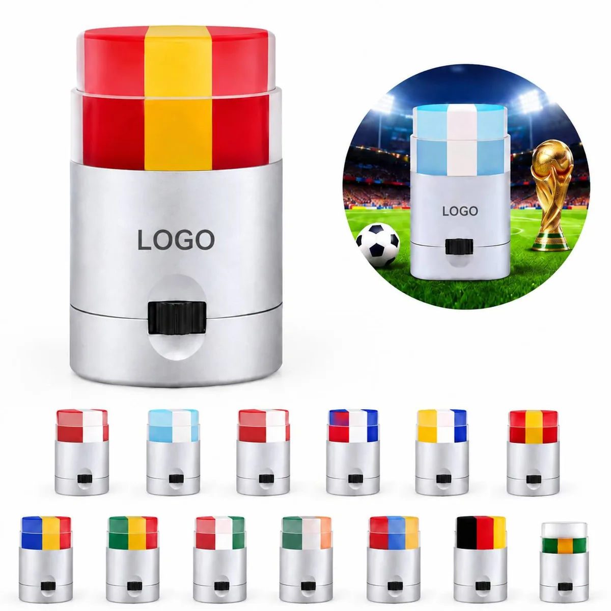 National Flag Face Paint Stick for Soccer Fans, Easy Apply