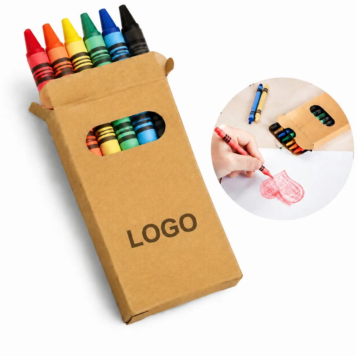 Safe Non-Toxic Oil Crayons for Kids, 6 Colors, Easy-Grip