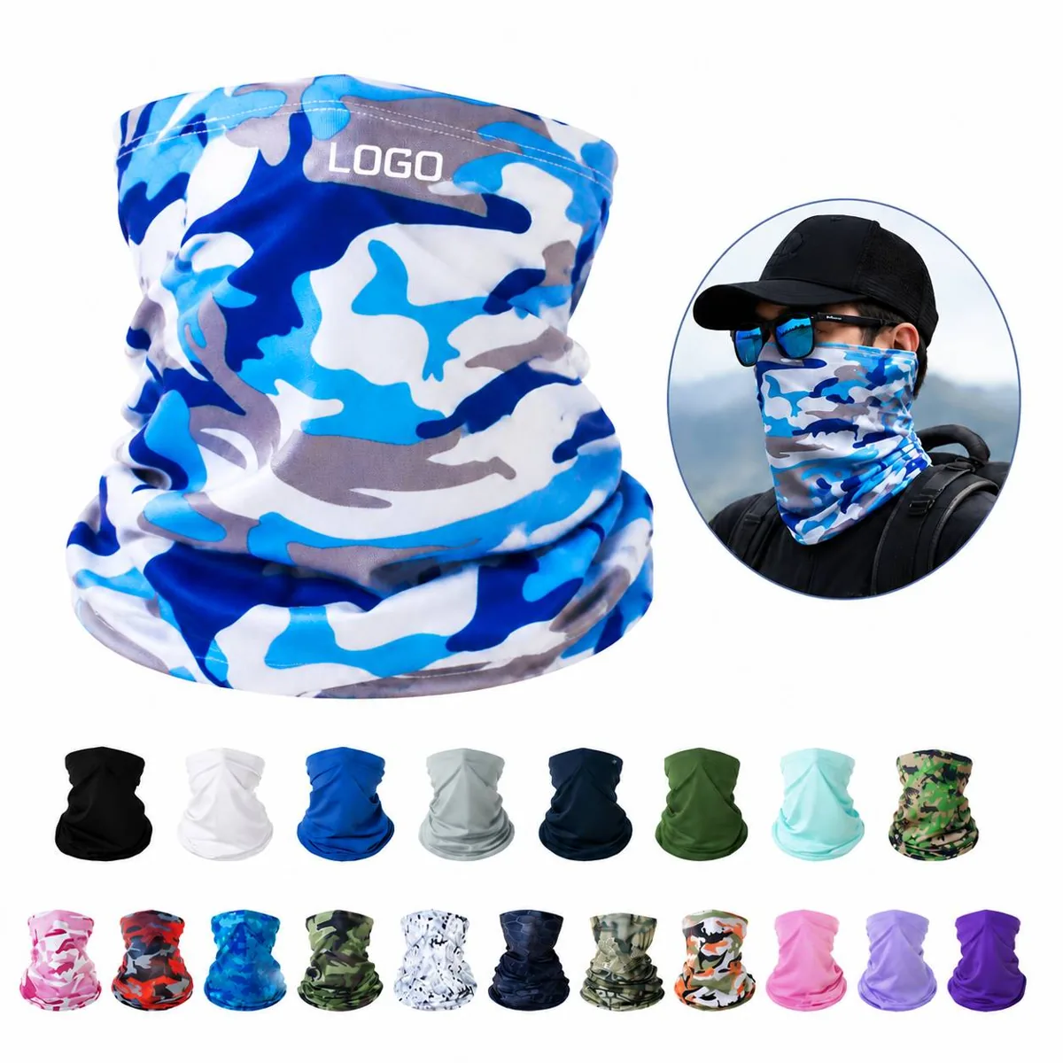 Cooling Stretch Neck Gaiter for Sun Wind Dust Protection