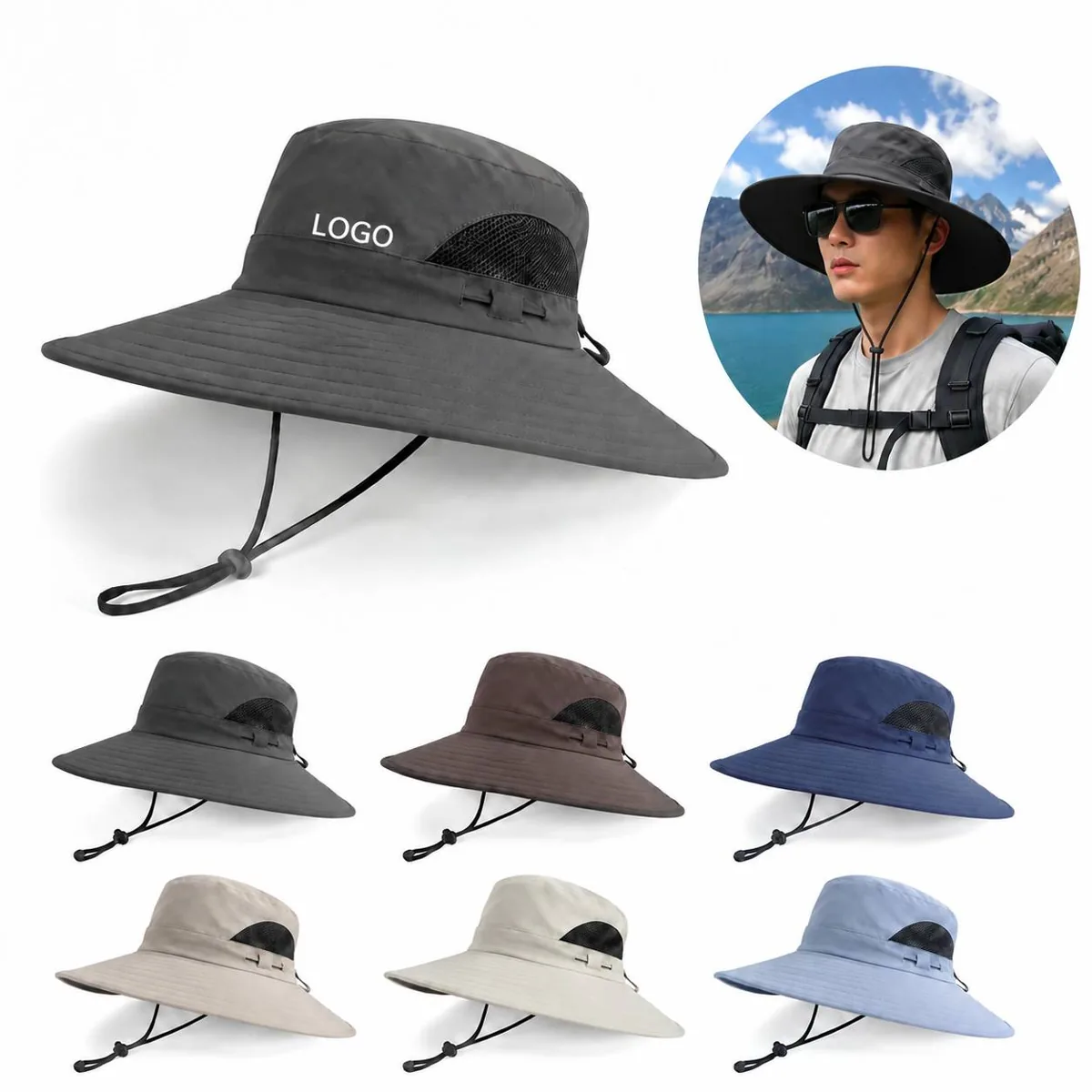 Wide Brim UV Protection Outdoor Sun Fishing Bucket Hat