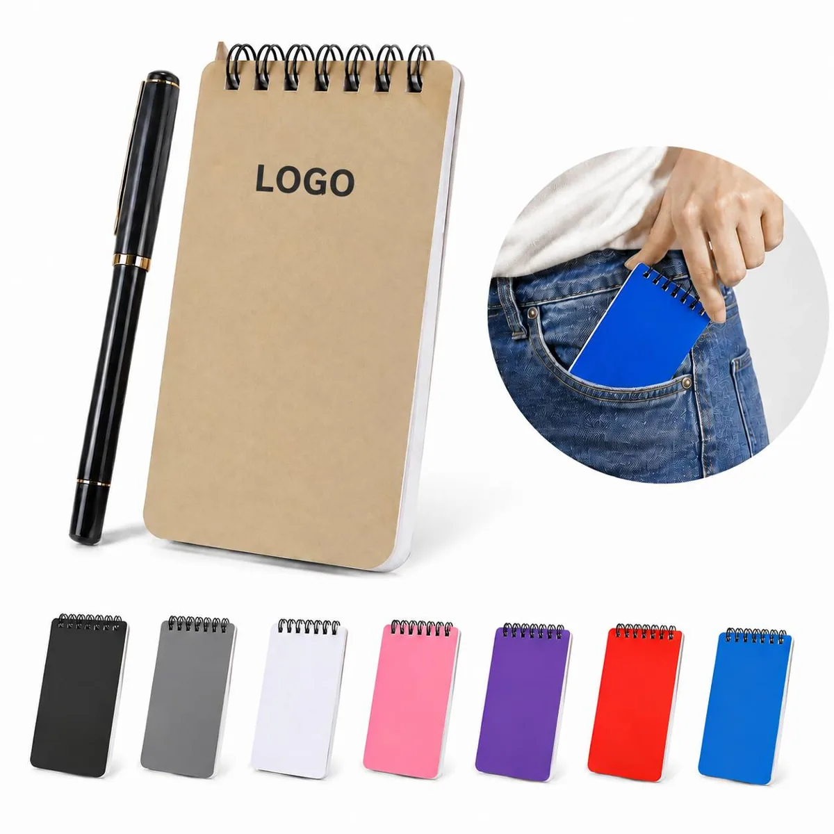 A7 Mini Spiral Notebook, Colorful Cover, Portable Pocket