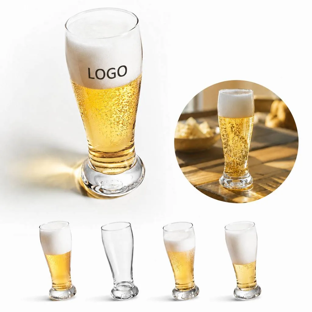 10oz Clear Glass Beer Mugs with Handle, Fade-Proof Pint