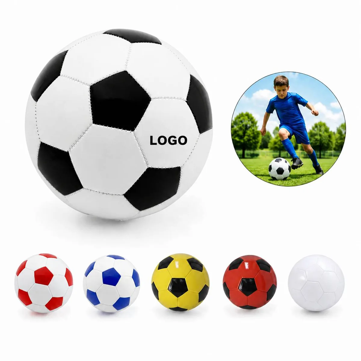 Custom Retro PU Soccer Ball Size 5 Match Promo Football