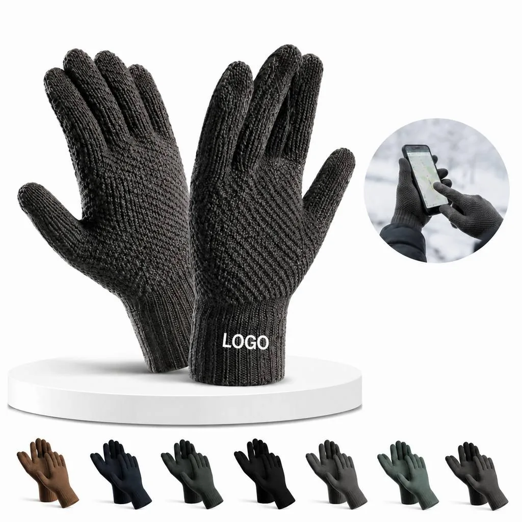 Fleece Lined Touchscreen Gloves for Men, Winter Stretch Fit