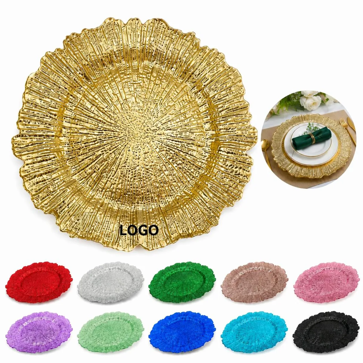 Ceramic Decorative Charger Plates, Round Dinner Plate for Everyday Use