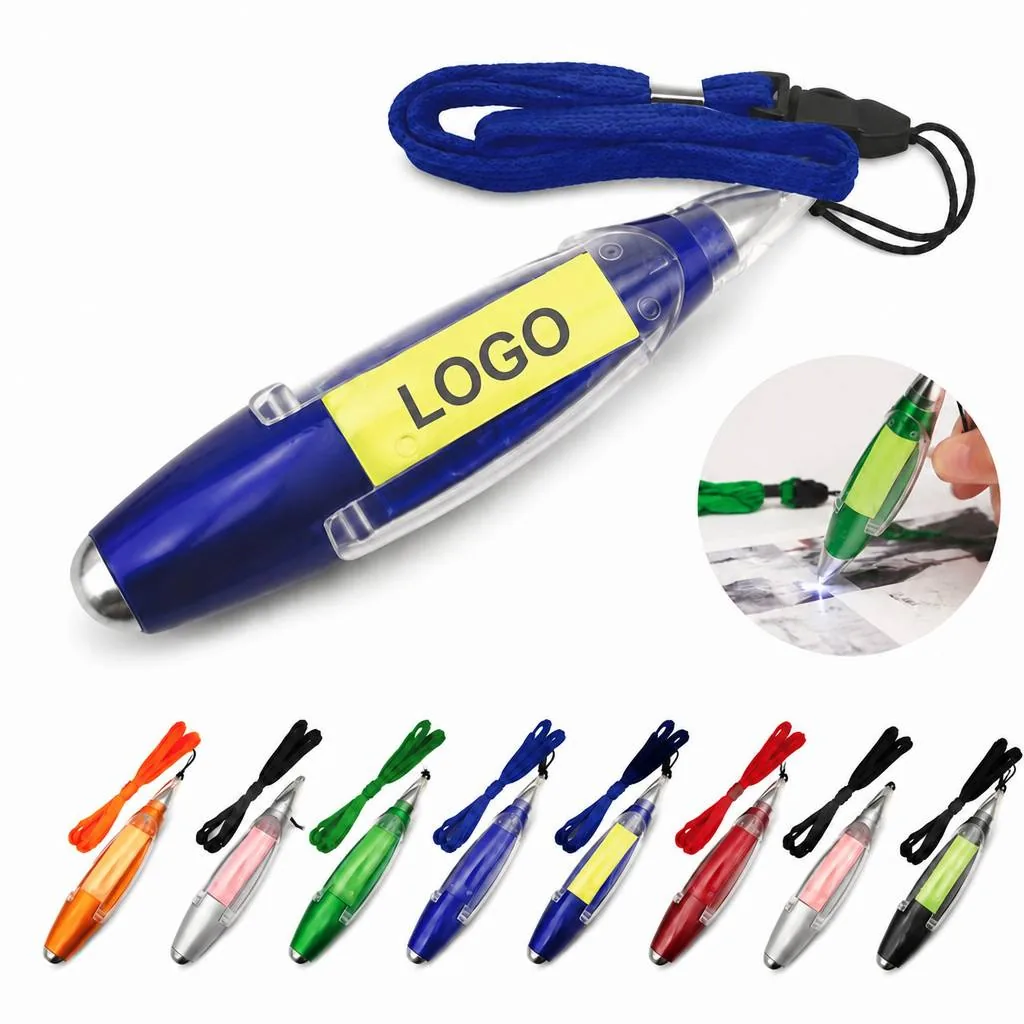 4-in-1 LED Ballpoint Pen with Light and Sticky Notes