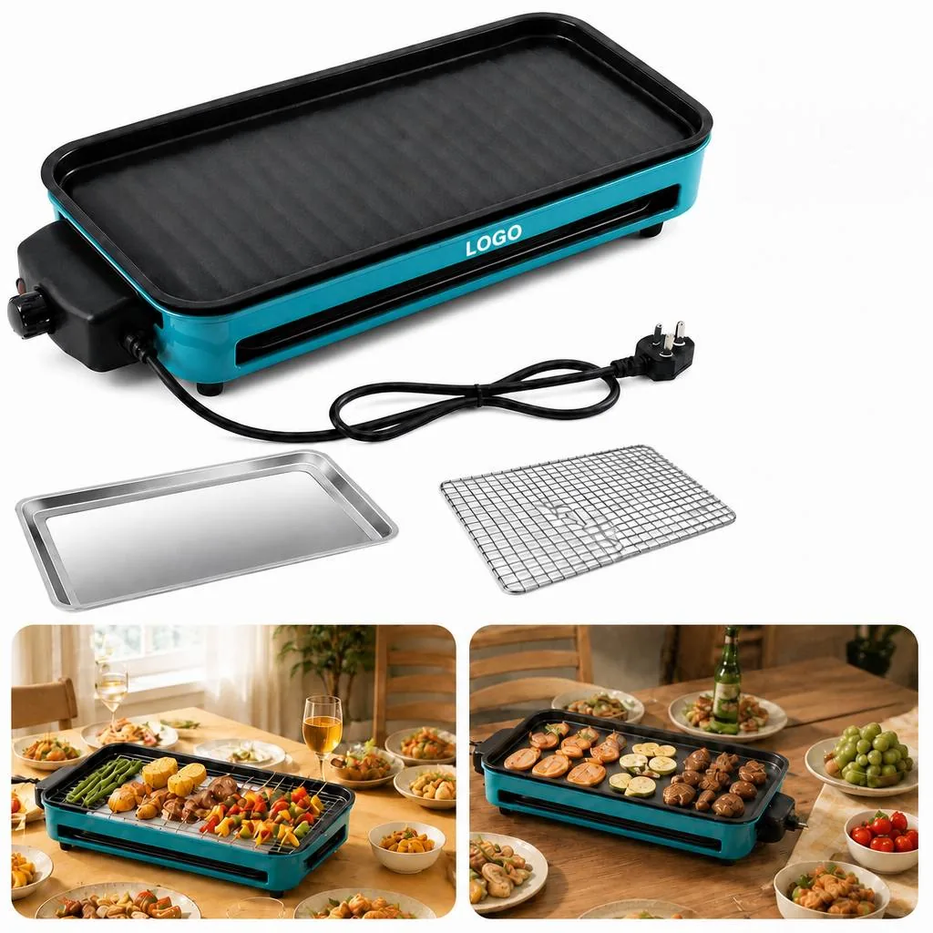 Smokeless Electric Indoor Grill with Adjustable Temperature