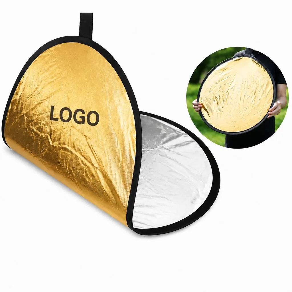Collapsible 5-in-1 Reflector for Photography, Silver/White