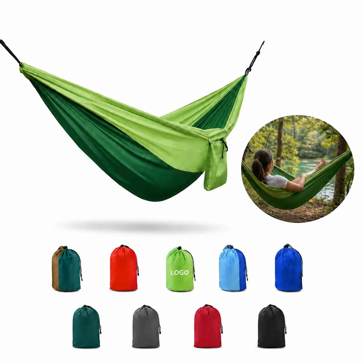 Anti-Rollover Parachute Nylon Hammock for Camping & Outdoor