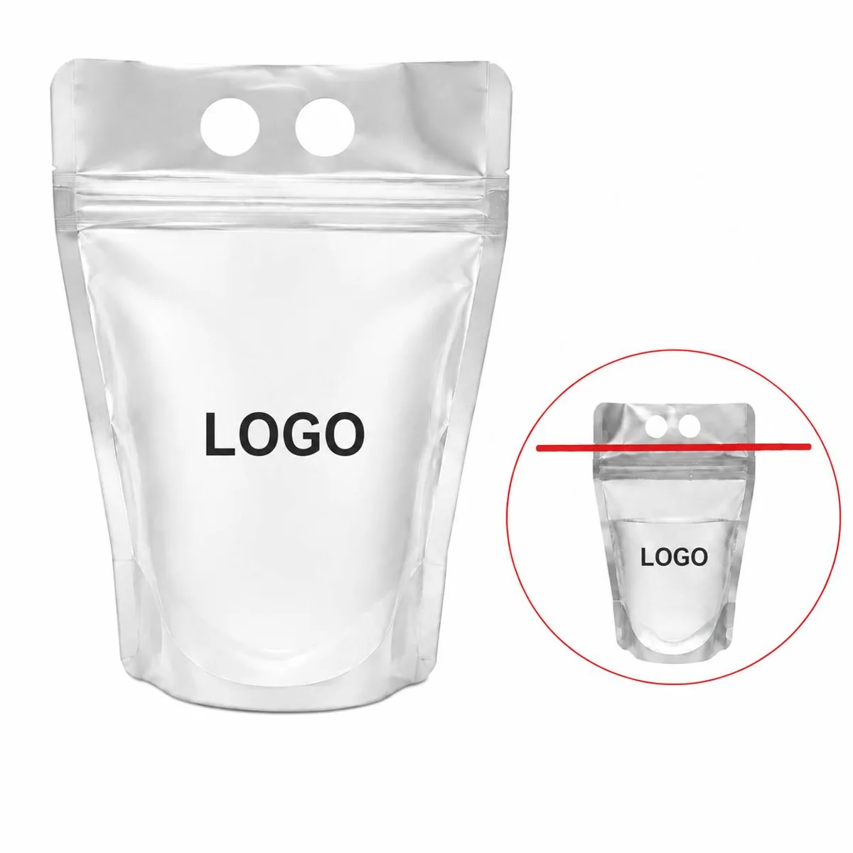 Reusable Self-Sealing Drink Pouch with Straws for Kids &