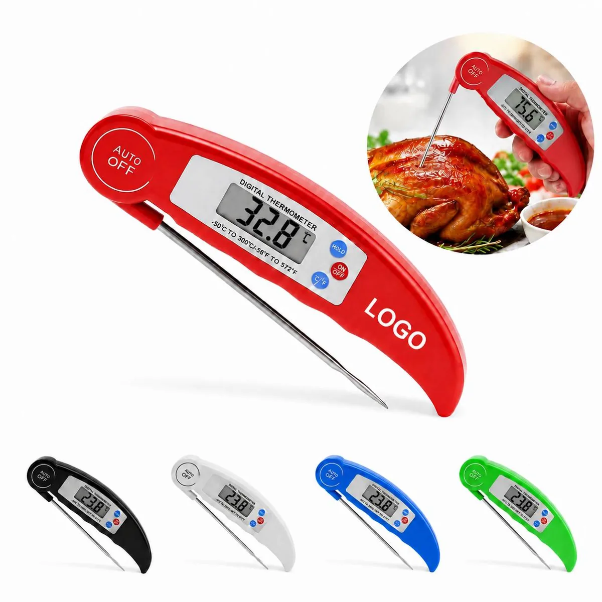 Instant Read Digital Food Thermometer with LCD Display