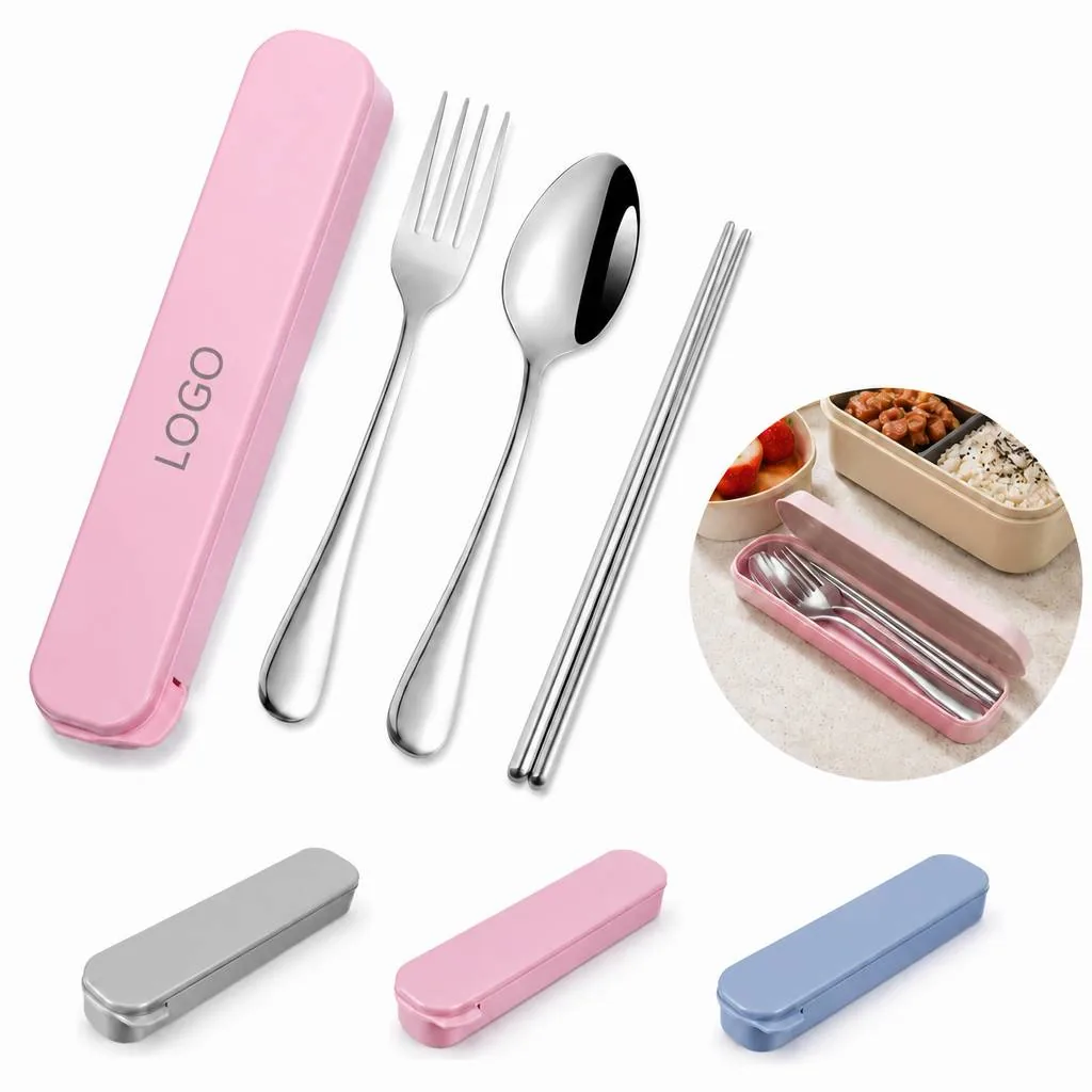 Portable Stainless Steel Cutlery Set with Carrying Case