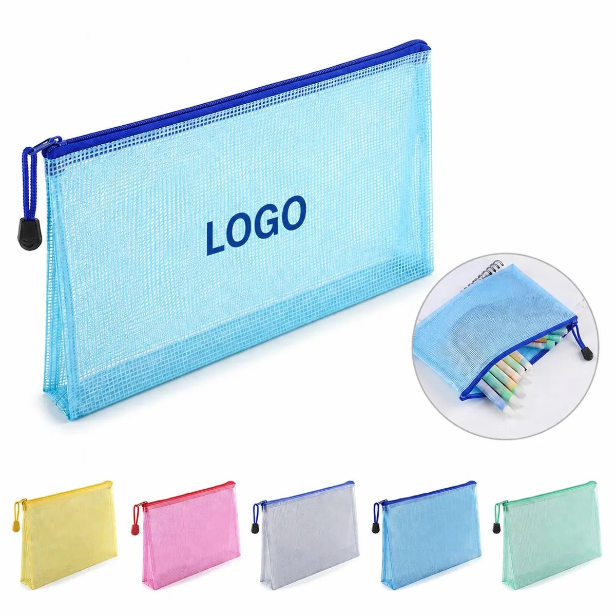 PVC Transparent Document Bag with Zipper, Waterproof File