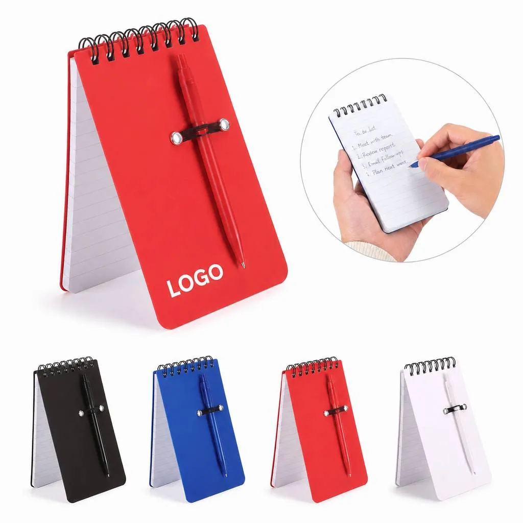 Top-Spiral Mini Notebook with Pen, Compact Jotter for Everyday Use