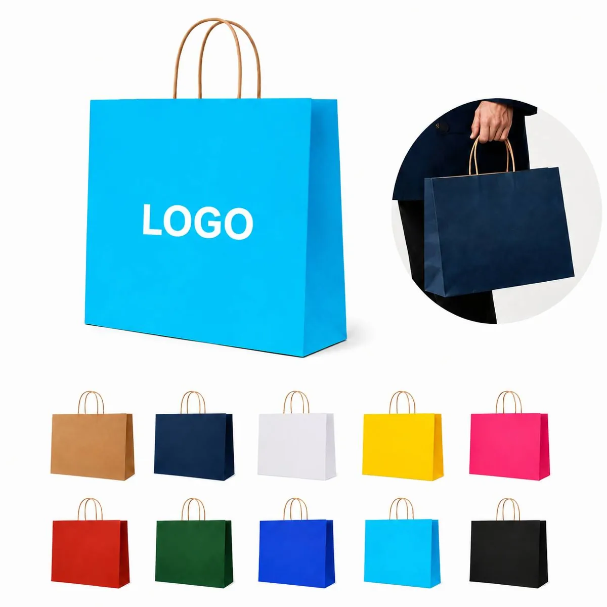 Reinforced Kraft Paper Carry Bag with Sturdy Handles