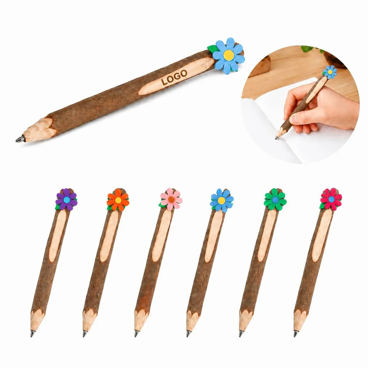 Custom Flower Charm Wooden Pencil for Drawing, Sketching,
