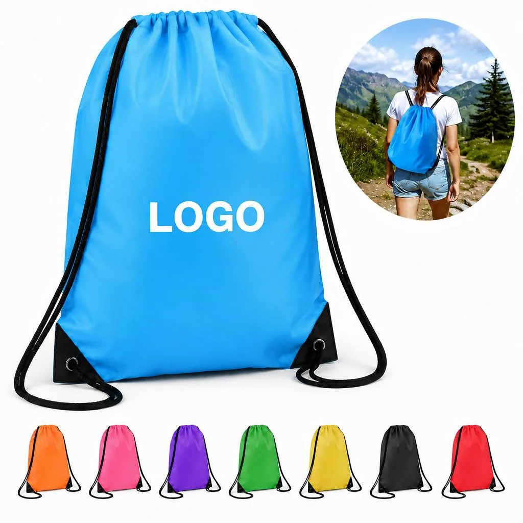 Washable Drawstring Backpack for Travel, School, Gym &