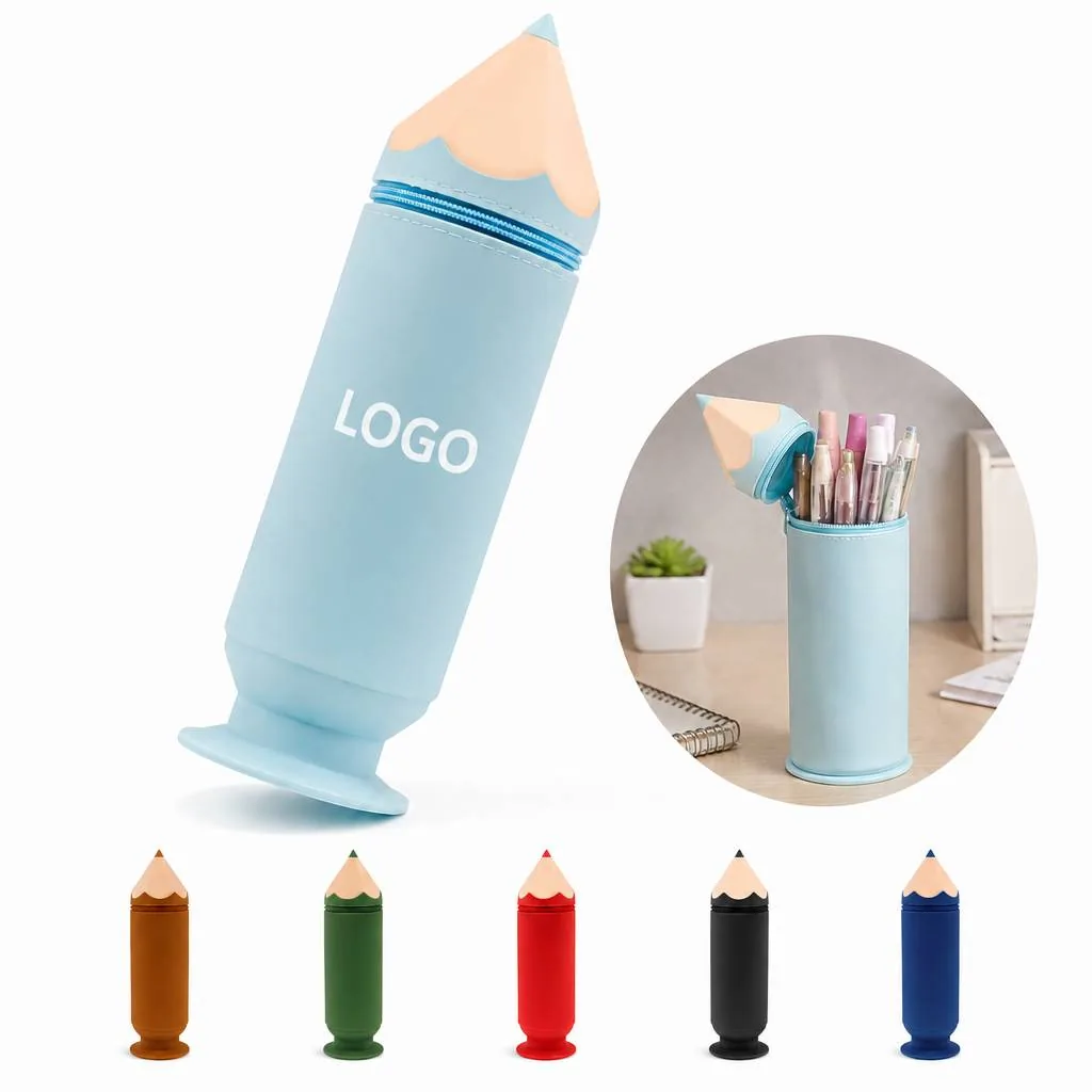 Expandable Silicone Pencil-Shaped Desk Pen Holder Organizer