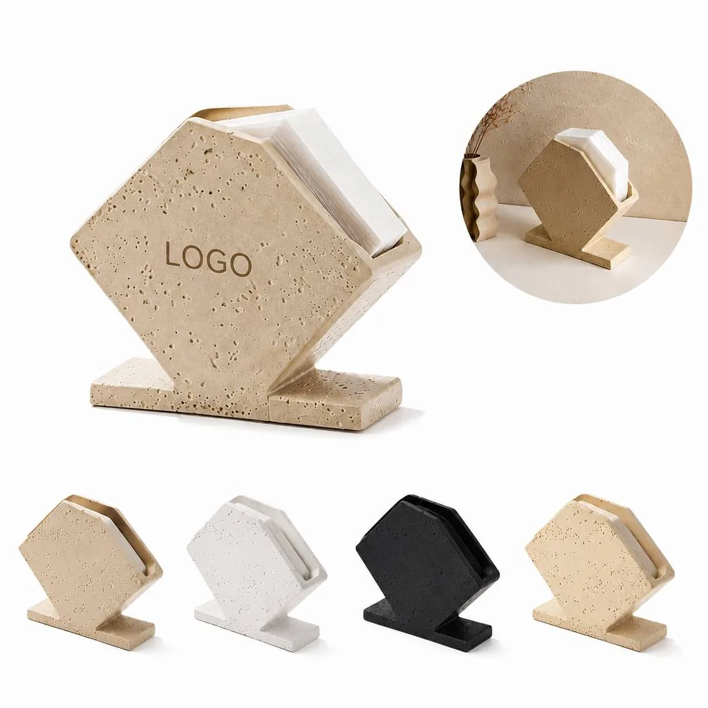 Natural Travertine Napkin Holder, Space-Saving Stone
