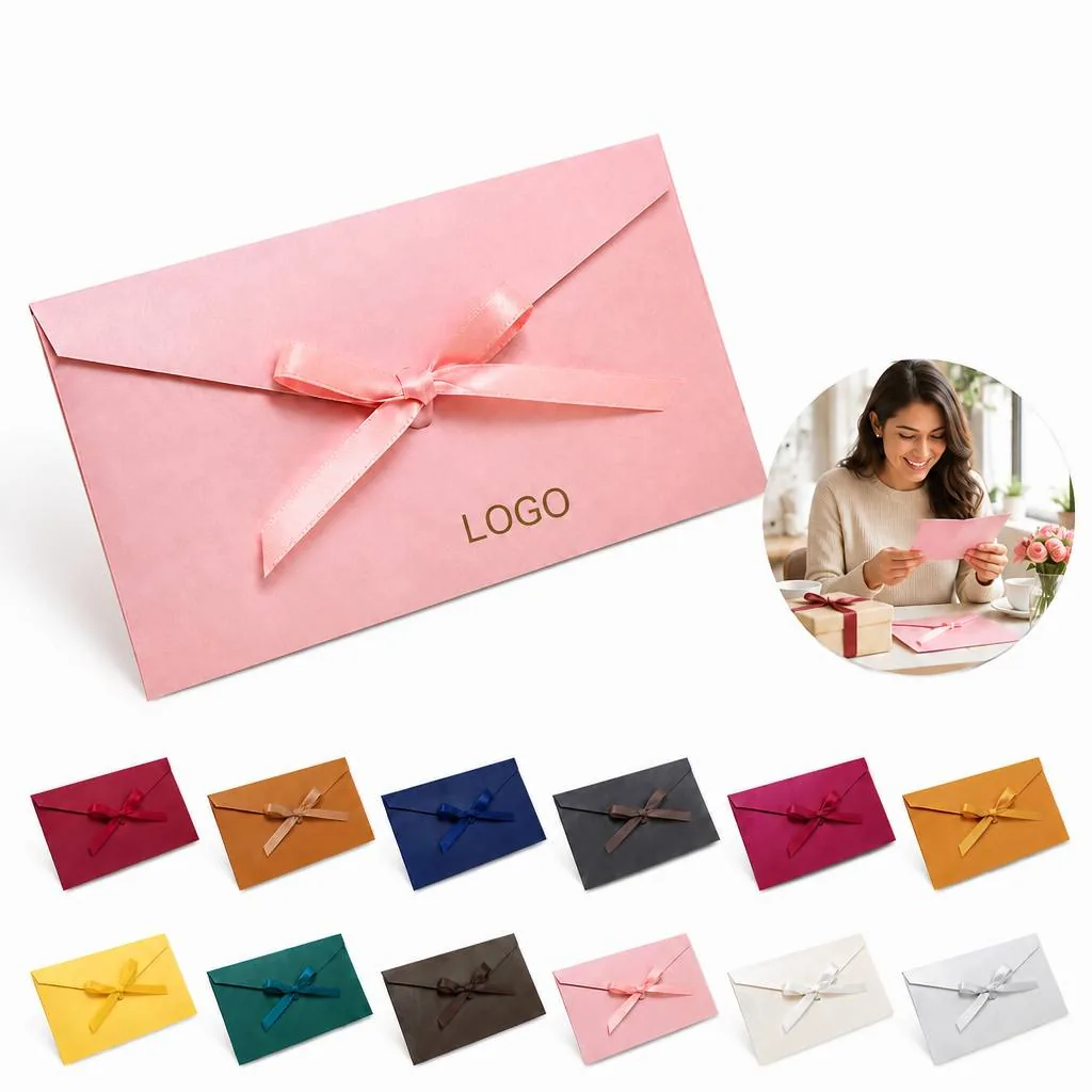 Pearl Ribbon Gift Card Envelopes with Elegant Tie Closure