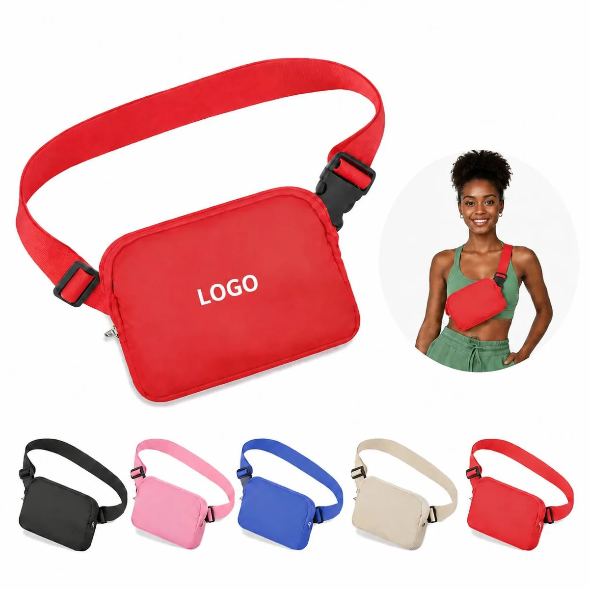 Waterproof Nylon Fanny Pack Chest Bag for Travel Hiking