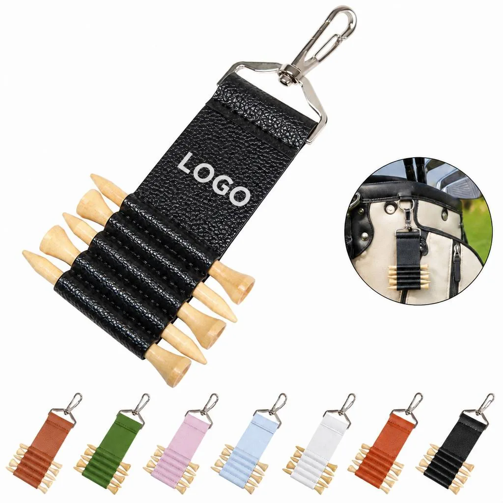 PU Golf Tee Holder Keychain with Lobster Clasp