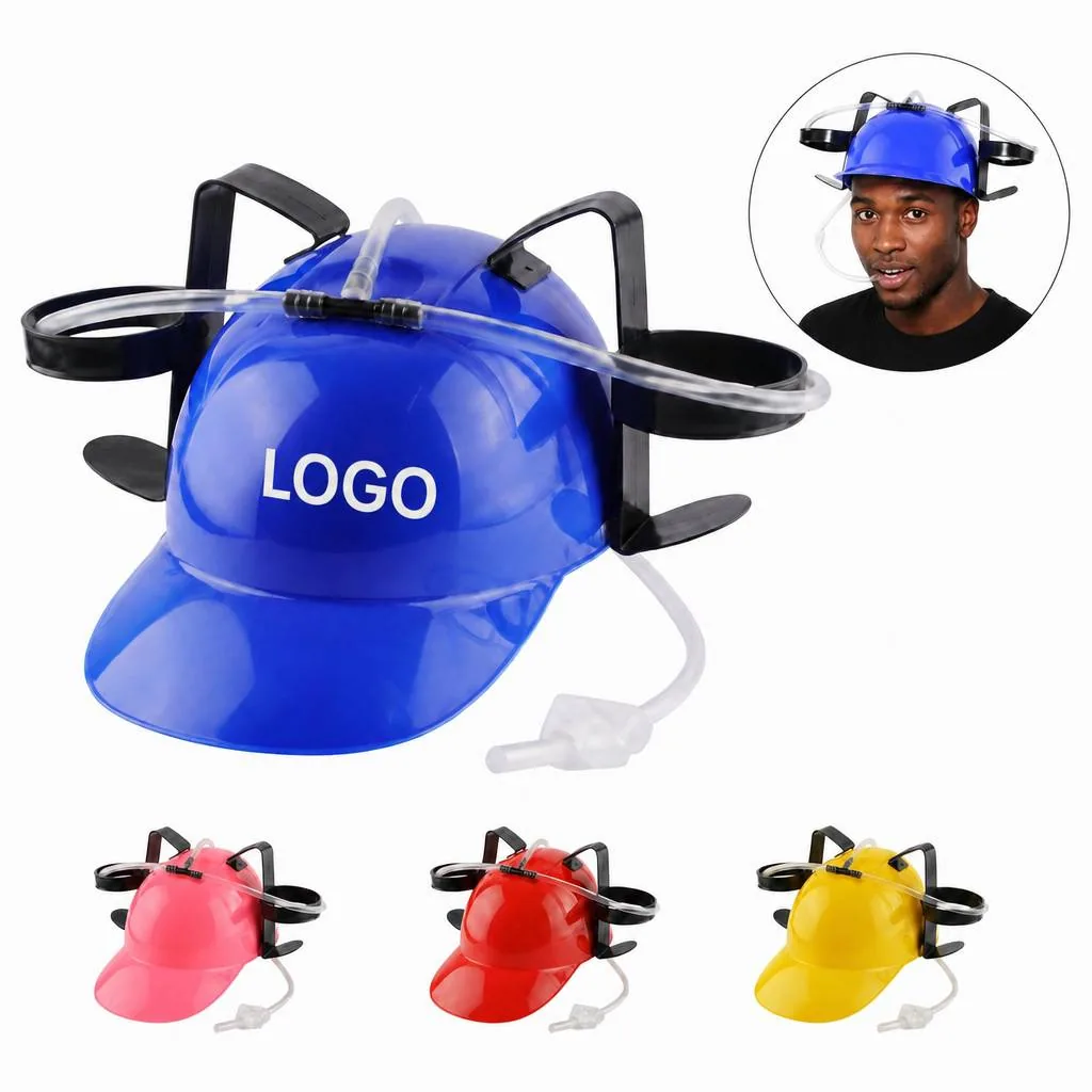 Hands-Free Dual-Controller Beer Hat with Straw Holder