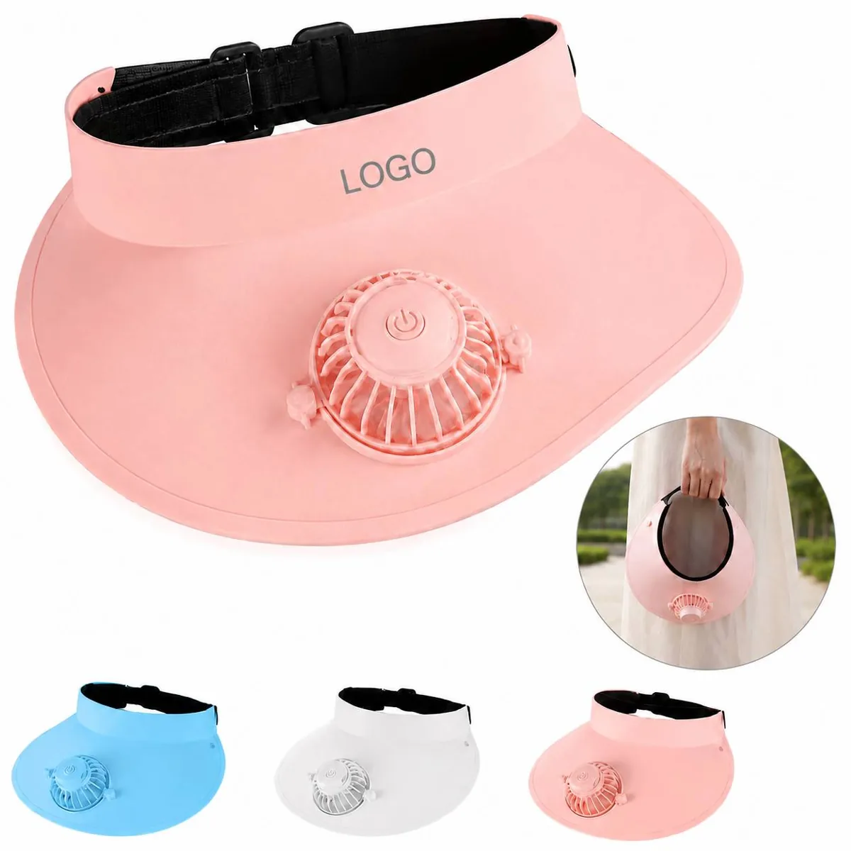 USB Rechargeable Fan Hat with 3 Speeds Hands-Free Cooling