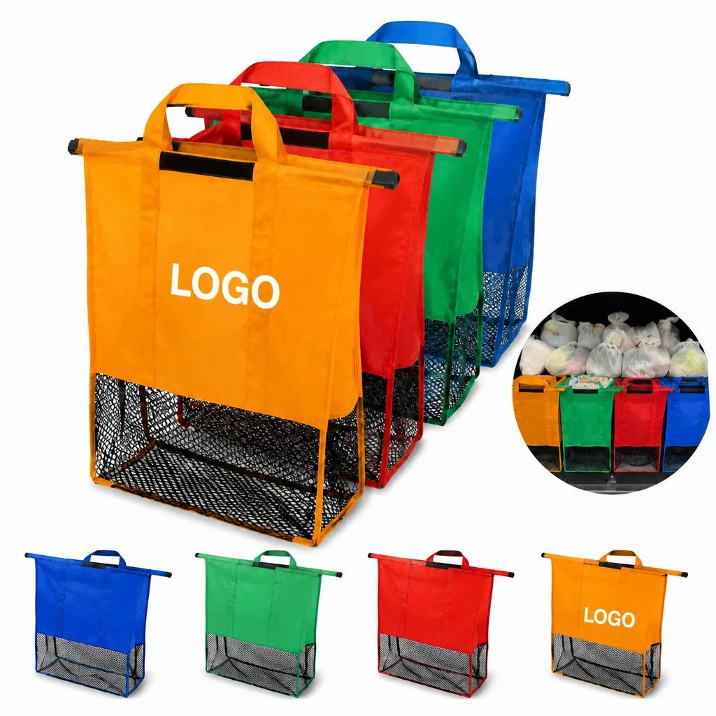 Foldable 4-Color Non-Woven Shopping Bag Set, Reusable
