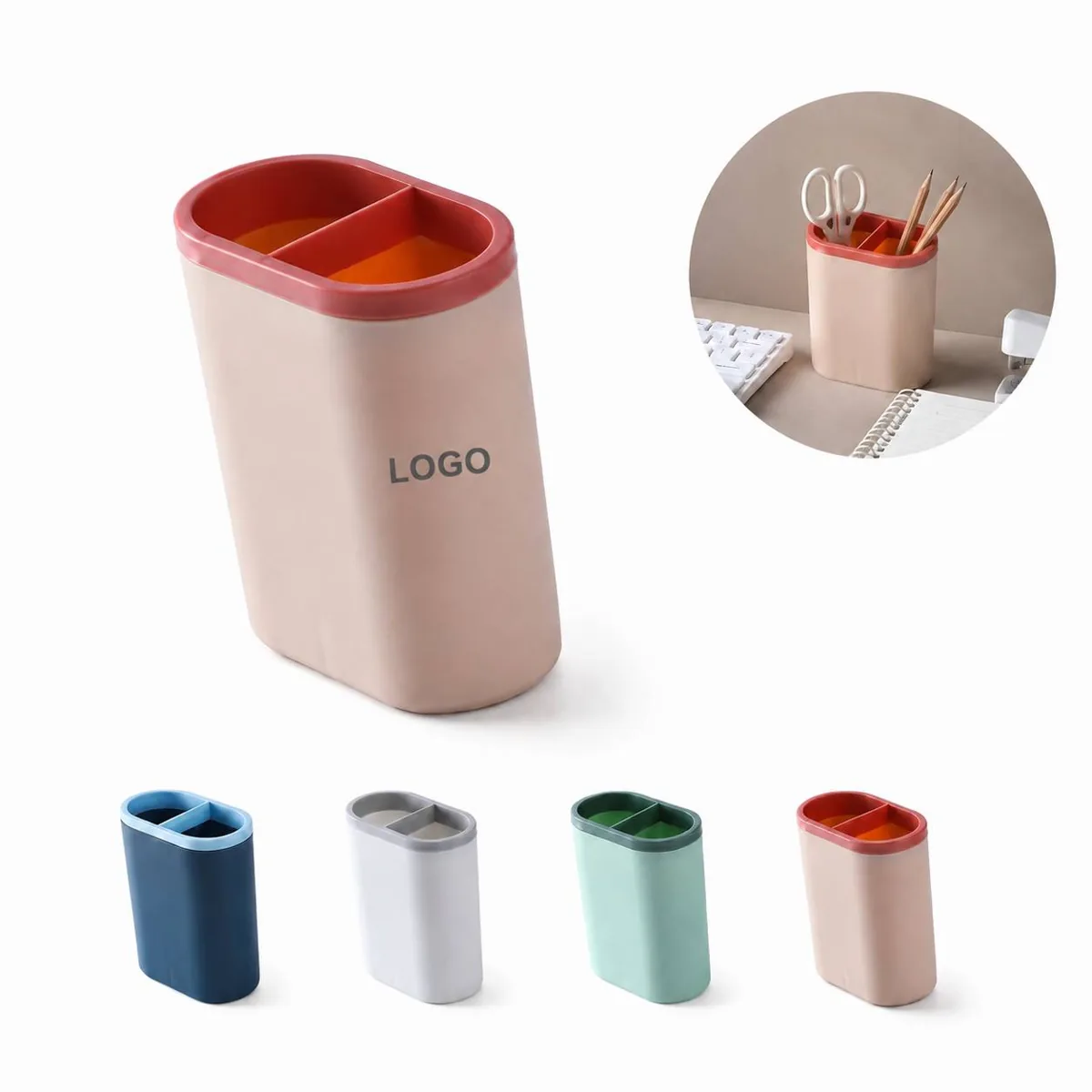 Durable Multi-Section Pen Holder for Desk Organization